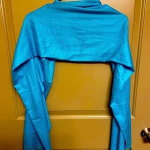 Teal pashmina silk scarf